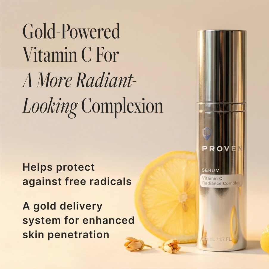 Gold-powered vitamin C for a more radiant-looking complexion: helps protect against free radicals, with a gold delivery system for enhanced skin penetration